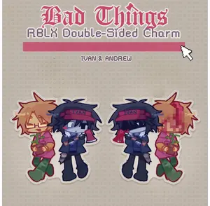 RBLX Bad Things Keychain Acrylic Charm | Roblox Keychain | Unique Keychain Designs | Perfect for Backpacks, Keys and Gifts | High Quality and Customer Favorite Items