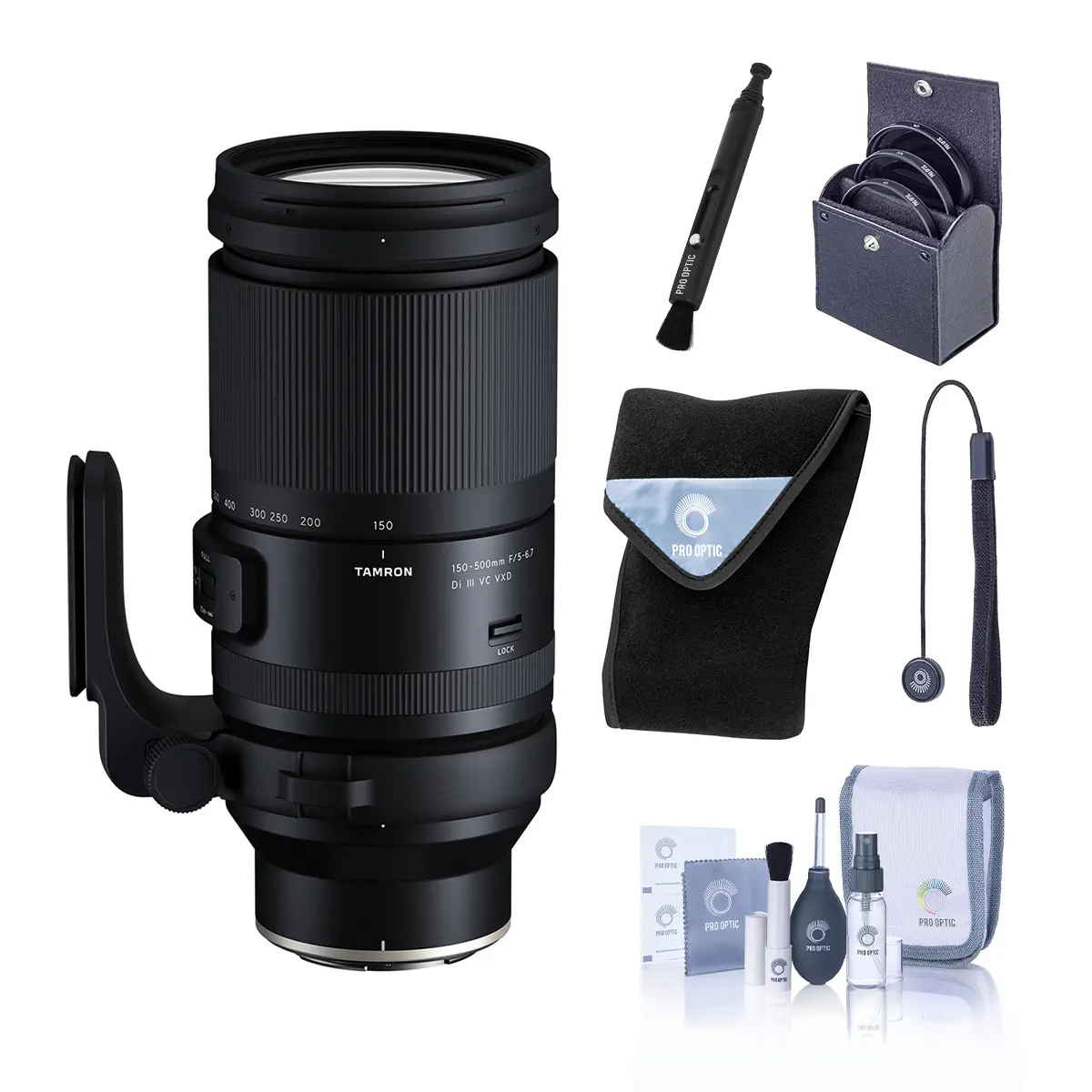 Tamron 150-500mm f/5-6.7 Di III VC VXD Lens for Nikon Z, Bundle with 82mm Filter Kit, Lens Wrap and Cleaning Kit