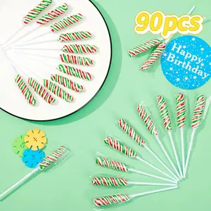 Twisty Lollipop,Rainbow Twist Lollipops Individually Wrapped Bulk,Kid's Lollipops Candy for Birthday,Cherry 90 Pack