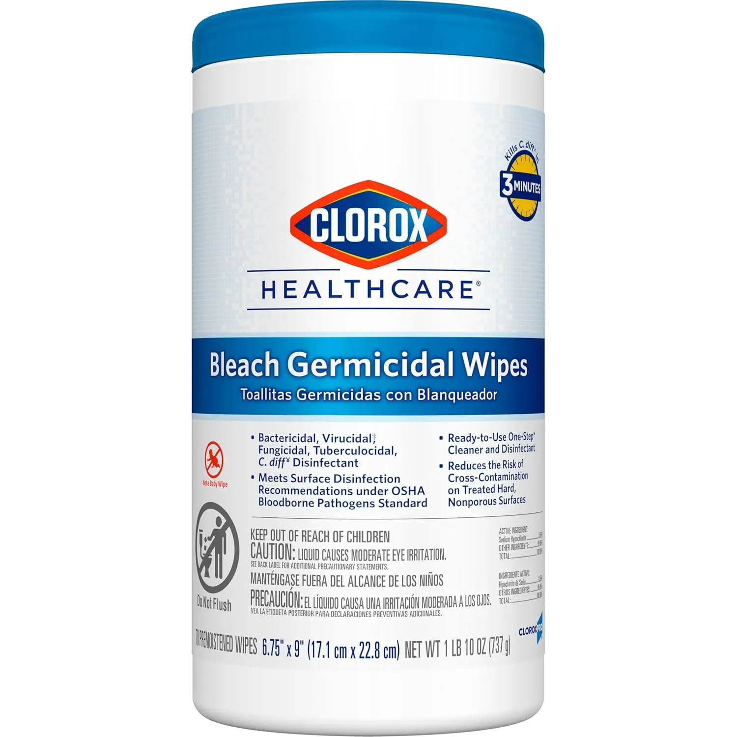 Healthcare Bleach Germicidal Wipes, 70 Count (Package May Vary)
