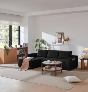 Modern L-Shaped Armless Modular Sectional Couch,Living Room Cloud Sofa with Recliner,Ergonomic Support,Convenient Storage,Premium Corduroy Fabric,Spring-Foam Hybrid Filling,Easy Installation,Boneless Design,Outdoor Leather Ottoman furniture couch bean bag