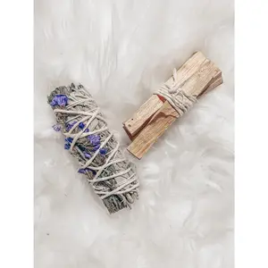 Sage Bundle with Palo Santo and wild flowers - Or Palo ONLY