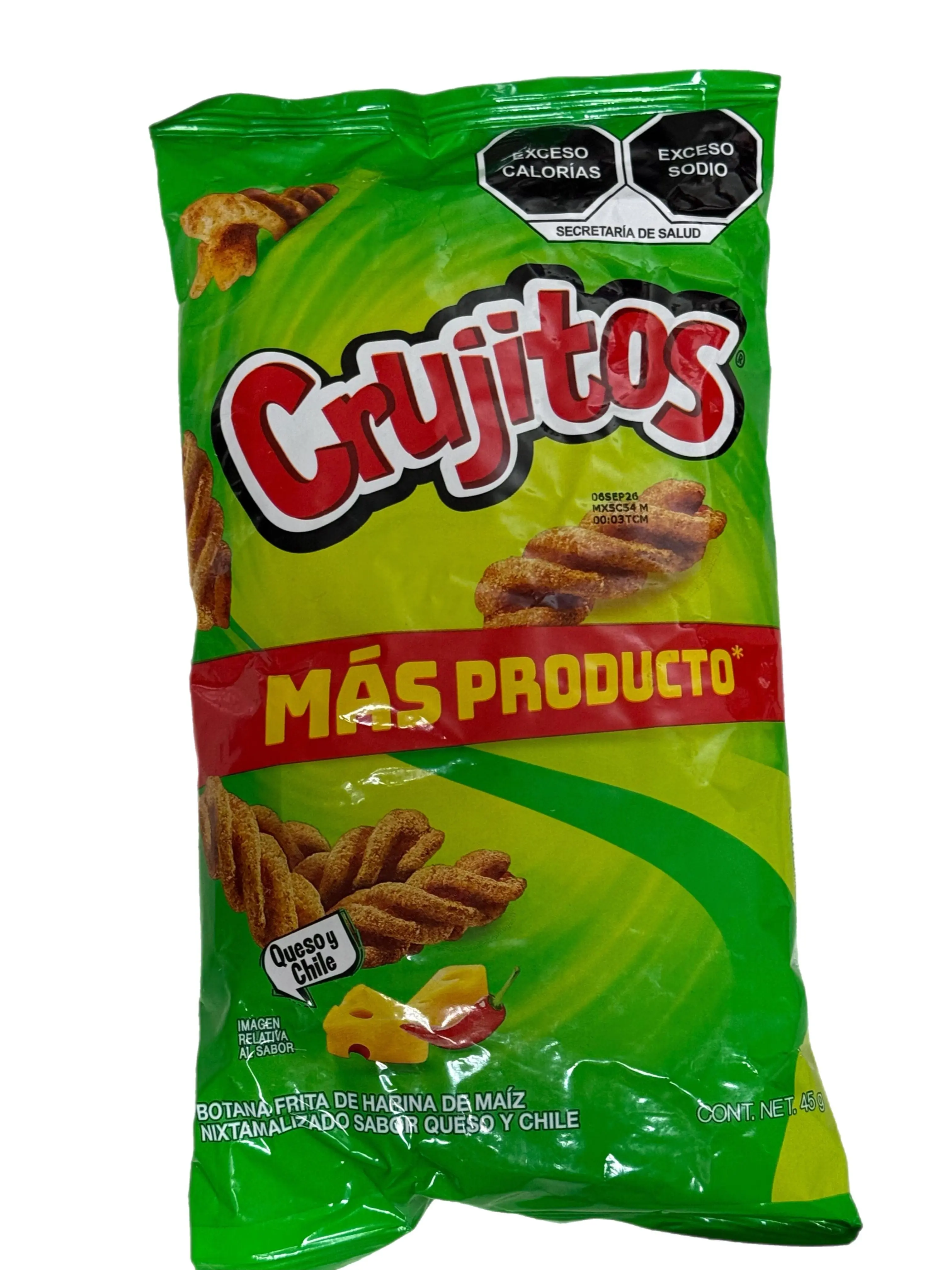 Crujitos Mexican Cheese & Chili Fried Nixtamalized Corn Snack – Ready-to-Eat – 45 g (1.59 oz)