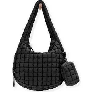 Puffer Tote Bag for Women Large Quilted Puffy Lightweight Carryall Crossbody Tote Bag for Women