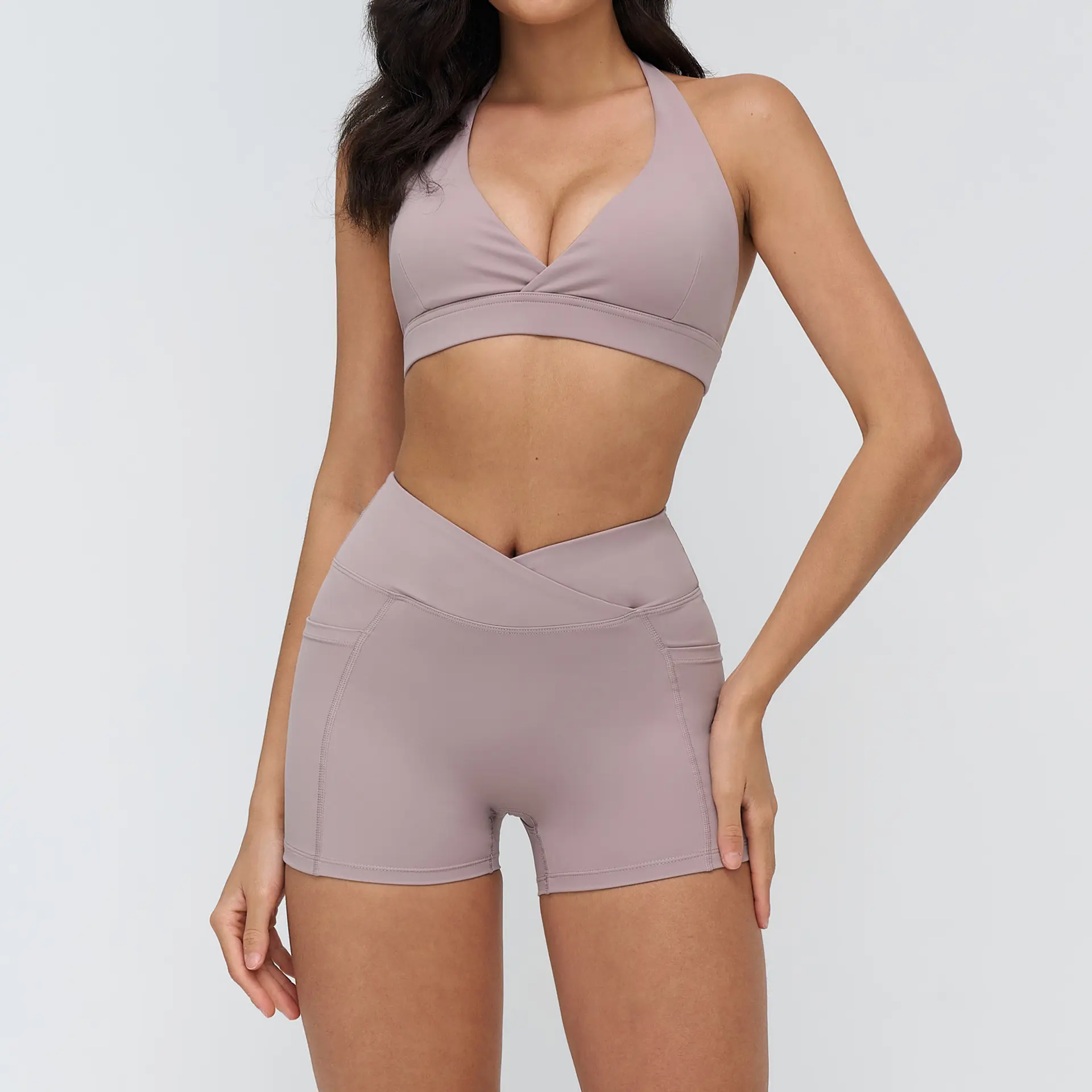 4518 bra+2030 shorts   Ash Purple