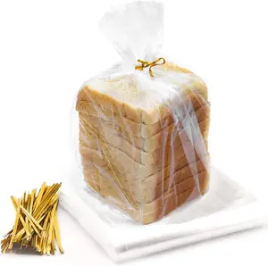Bread Bags with Ties 105 Pack Clear Reusable Bags for Homemade Bread Loaf Bakery Storage