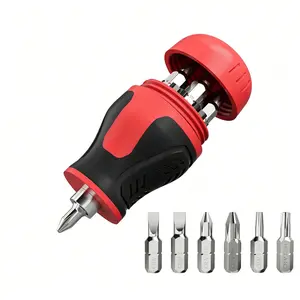 8-in-1 Magnetic Multi Screwdriver Kit, Equipped with Phillips Slotted Torx Bits, Portable Short Hand Screwdriver All-in-One Household Repair Tool