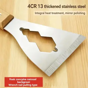 This stainless steel multi-functional scraper is suitable for removing paint,wallpaper,cement,and Venetian plaster.It's a durable cleaning accessory,ideal for tile cleaning.