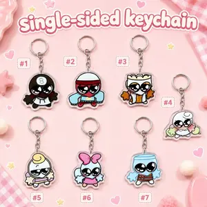 Cute Chibi Big Eyes Acrylic Keychain | Kawaii Creature Charm | Webcore Aesthetic Backpack Accessory | Funny Gamer Fan Art Keyring Gift for Teens