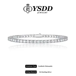 【#515 Classic Tennis Bracelet 】4mm Luxurious Tennis Bracelet vvs Synthetic Moissanite Bracelet in 925 Sterling Silver Elegant Jewelry