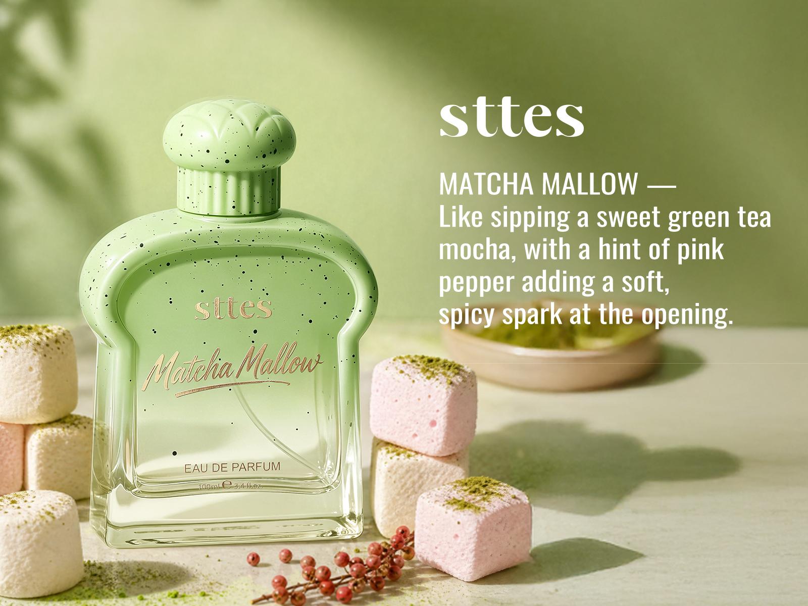 sttes Matcha Mallow Unisex Eau de Parfum, Sweet Green Tea Creamy Gourmand Scent with Matcha Blend, Marshmallow, Vanilla & Musk, Long-Lasting Everyday Daily Wear Fragrance Spray, 100ml/3.4 fl oz, Everyday Perfume, Daily Wear Perfume sttes Matcha Mallow Unisex Eau de Parfum, Sweet Green Tea Creamy Gourmand Scent with Matcha Blend, Marshmallow, Vanilla & Musk, Long-Lasting Everyday Daily Wear Fragrance Spray, 100ml/3.4 fl oz, Everyday Perfume, Daily Wear Perfume