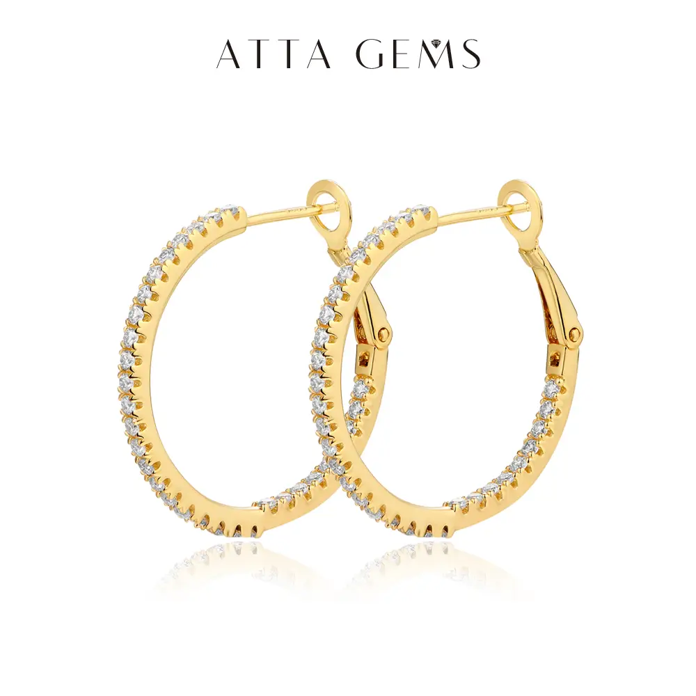 ALL Synthetic Moissanite Hoop Earrings D Color VVS1 For Woman Fashion Jewelry Temperament Girl's Daily Wear earrings E001