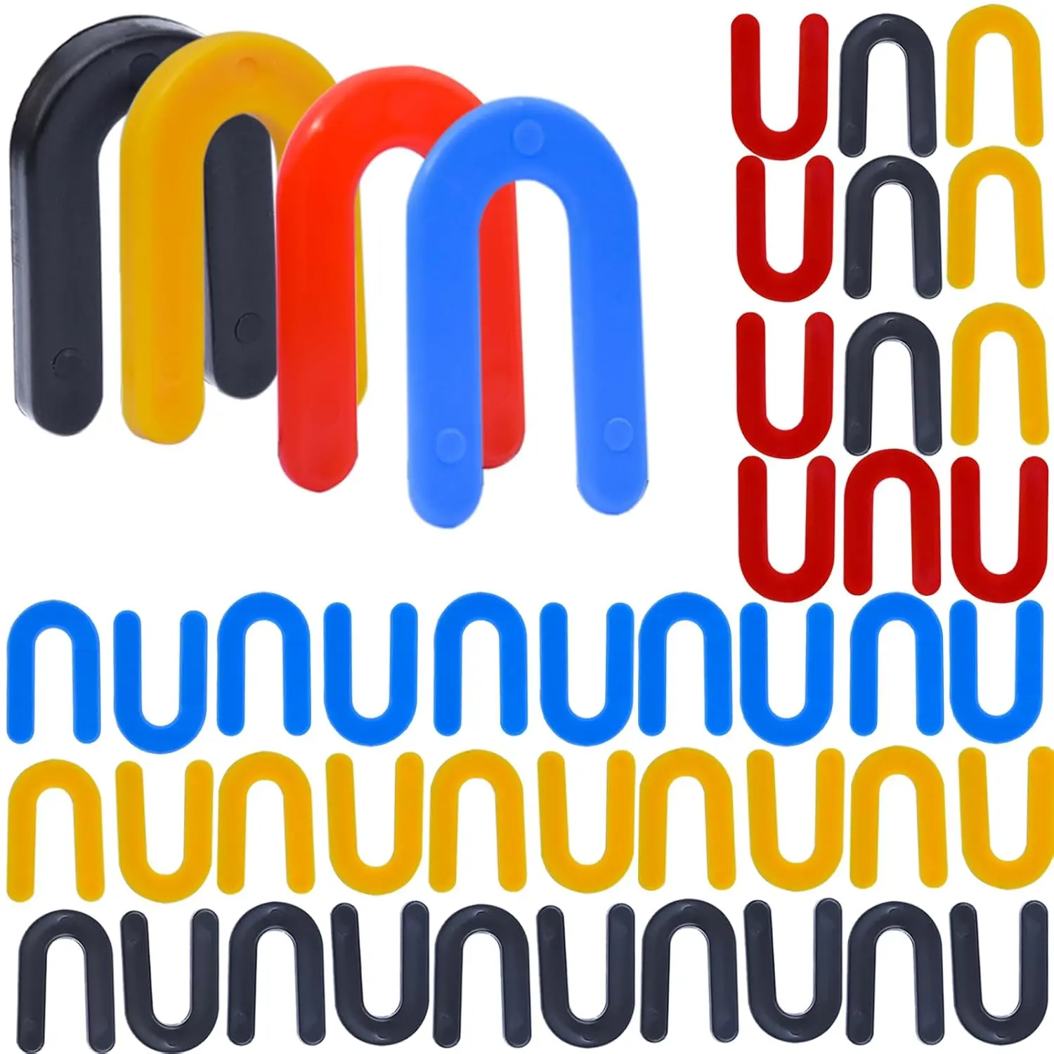 Plastic Shims Horseshoe-Shims for Leveling - 400 count U Shaped Tile Spacers,Blue 1/16, Red 1/8, Yellow 3/16, Black 1/4