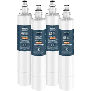 Replacement for GE(R) RPWFE, RPWF (with CHIP) Refrigerator Water Filter, Compatible with WSG-4, WF277, GFE28GMKES, PFE28KBLTS, GYE22HMKES, DFE28JSKSS, GFE28GYNFS, GFD28GYNFS, 4 Pack