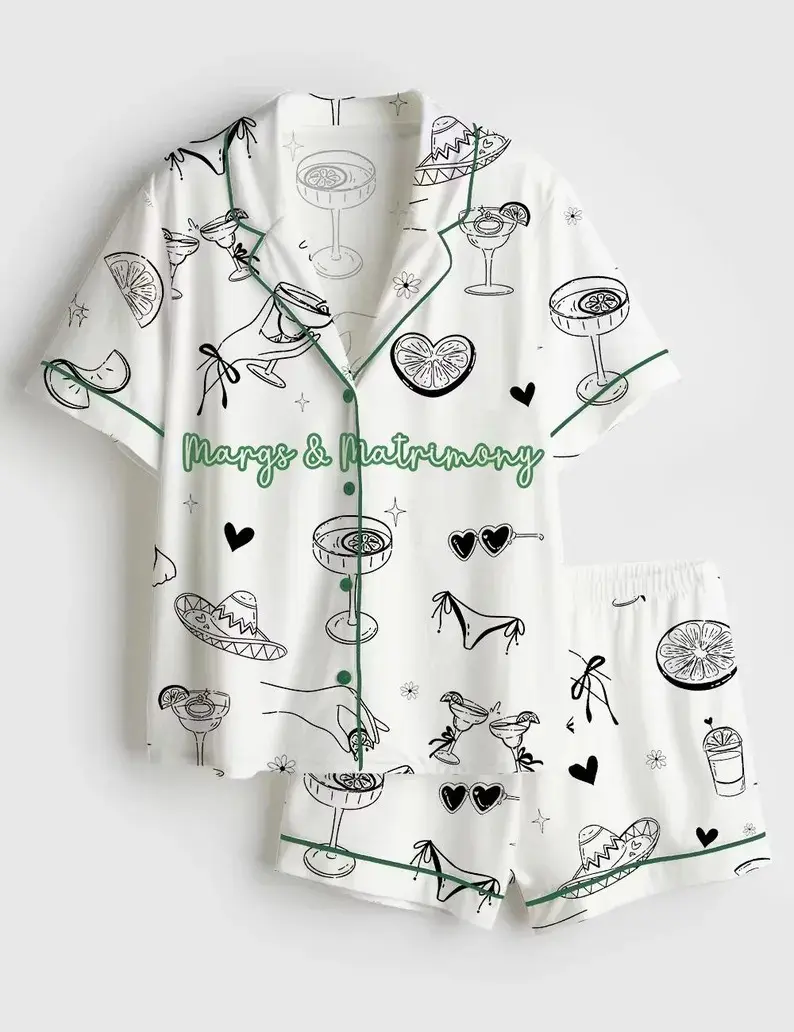 Womens Camping Print Pajama Set Tent Campfire Marshmallow Tree Outdoor Summer Sleepwear Loose Comfy Short Sleeve Button Down Shirt Shorts 2 Piece PJ Set
