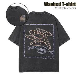 They All Ate And Were Satisfied Double Sided Unisex Washed Christian T-shirt