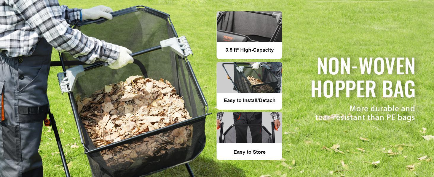 VEVOR Push Lawn Sweeper 21-Inch Leaf & Grass Collector with 3.5 cu. ft. Mesh Collection Hopper Bag, 2 Spinning Brushes & Strong Rubber Wheels VEVOR Super Brand Day