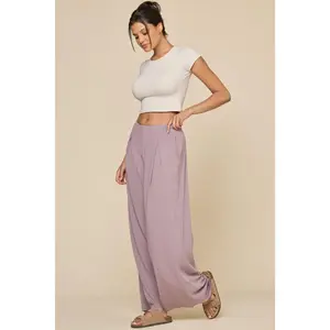 Go with the Flow Wide Leg Pant - Dusty Mauve