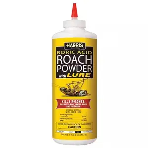 Harris 16 oz. Boric Acid Roach Killer Powder, 99% Concentrated Formula with Lure for Indoor Cockroach Control