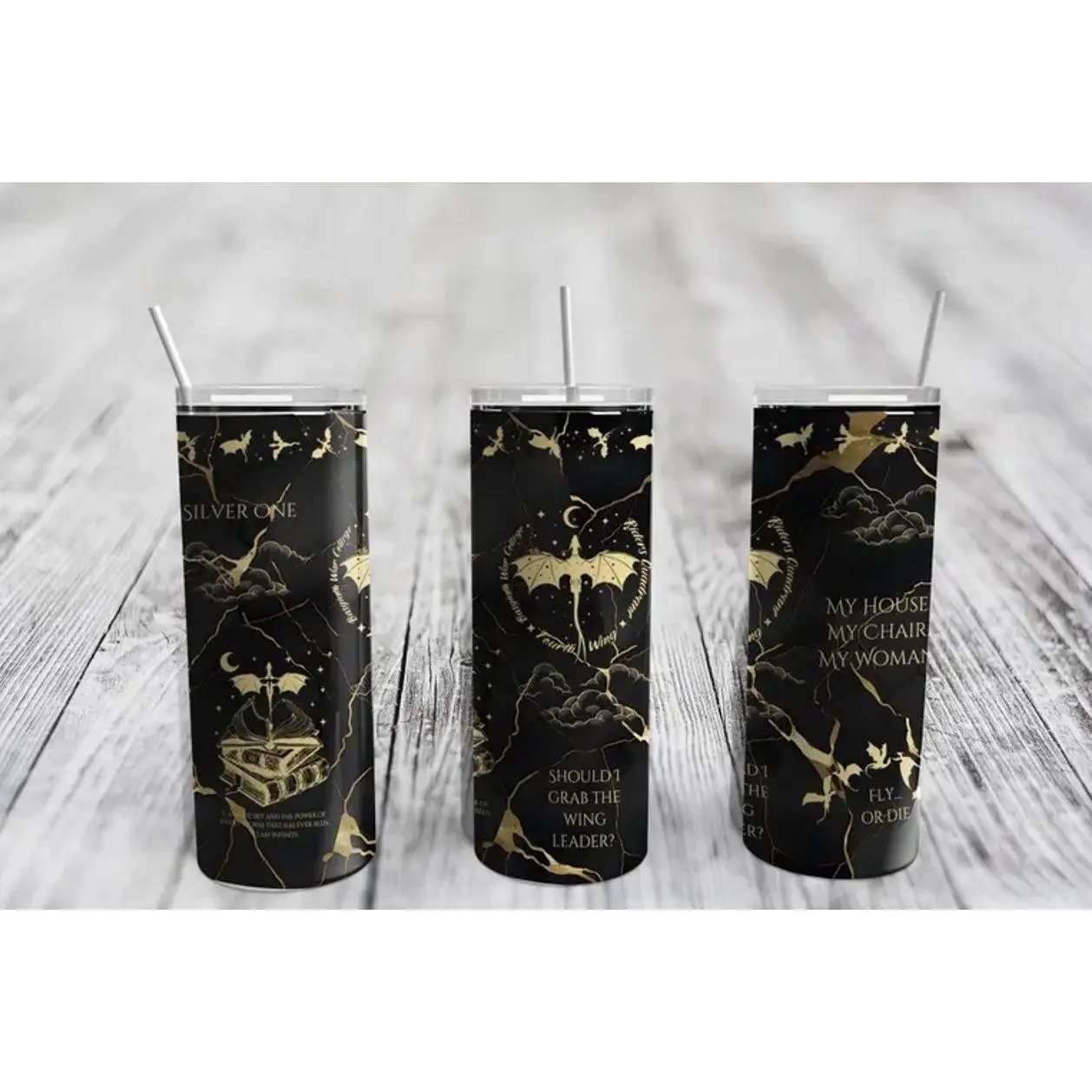 Fourth Wing Stainless Steel Tumbler 20oz 30oz 40oz , Flip Top Add On/New Fruit Infused Option!