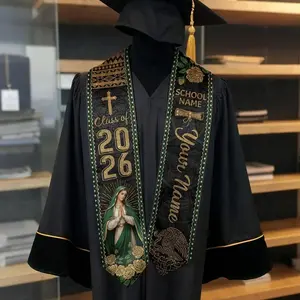 Custom Aztec Mexican Graduation Stole 2026, Mexican Flag Graduation Sash, Mexico Pattern Stole, Virgen de Guadalupe Sash Senior Grad Gift
