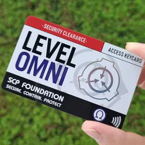 Scp Key Card, 1 Piece Scp Foundation ID Keycard, Scratch-resistant Special Containment Procedures Foundation Logo Cosplay Access Grade Card