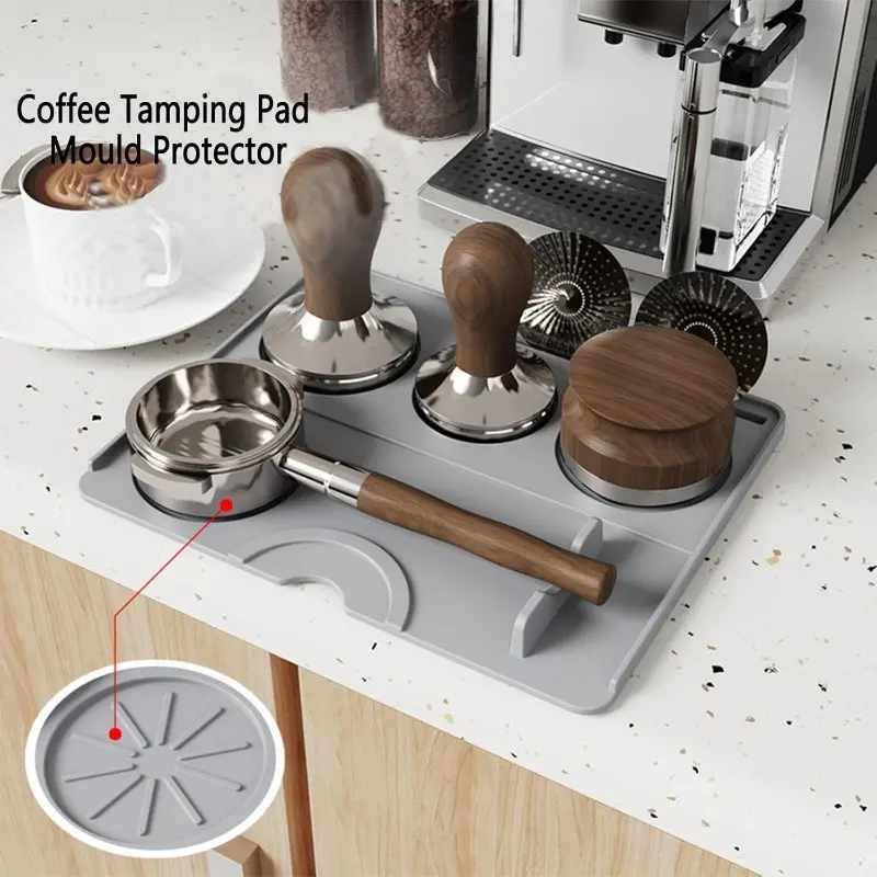 1pc Espresso Tamping Mat, Non-Slip Durable Coffee Tamper Mat, Modern Style, Essential Espresso Accessory for Baristas, Home Kitchen, Coffee Shop