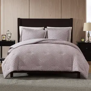 ClevaHome King Comforter Set, 2/3 Pieces Clipped Jacquard Comforter Set, All Season Lightweight Soft Shabby Chic Embroidered Bed Set, Comfy Bedding Set, Boho Bed Set