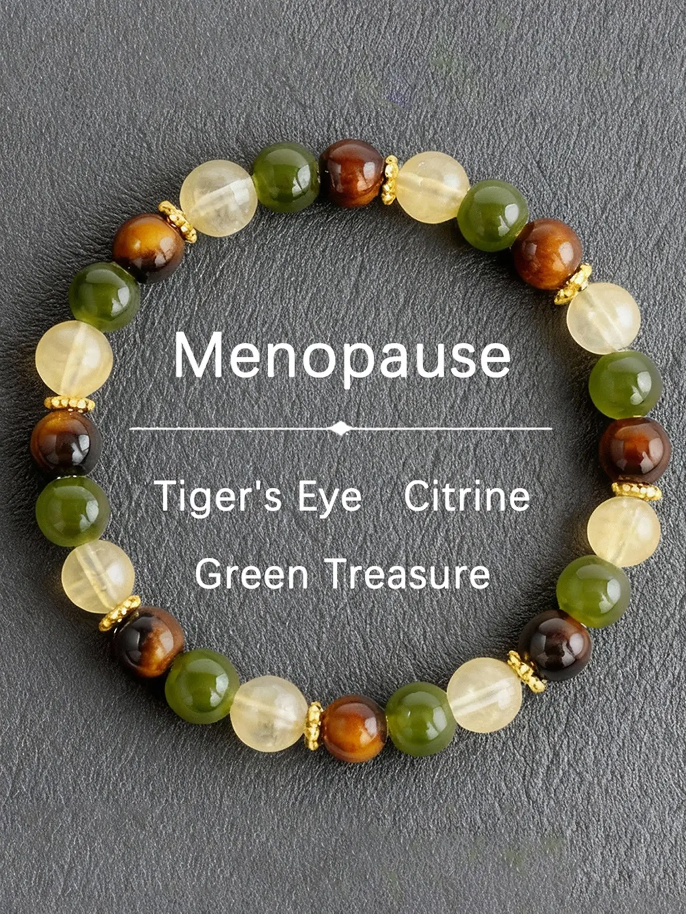 Menopause Exclusive Crystal Tiger Eye Bead Bracelet, Ghost Blessing, Hormone Balance, Calm Hot Flashes, Women's Healing Crystal Jewelry