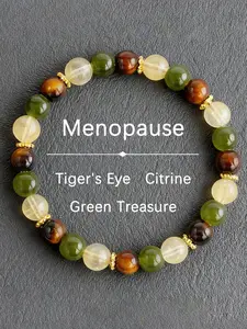 Menopause Exclusive Crystal Tiger Eye Bead Bracelet, Ghost Blessing, Hormone Balance, Calm Hot Flashes, Women's Jewelry, Healing Crystal Bracelet