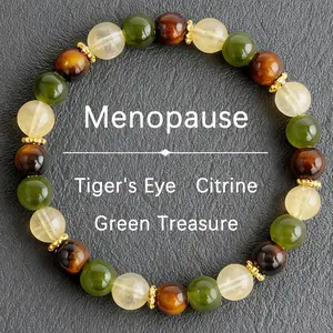 Menopause Exclusive Crystal Tiger Eye Bead Bracelet, Ghost Blessing, Hormone Balance, Calm Hot Flashes, Women's Jewelry, Energy Bracelet, Healing Crystal Bracelet