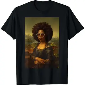 Mona Lisa Afro African American Black History Month T-Shirt