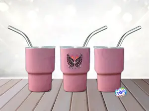 Hellfire and Holy Water Insulated 3 oz Tumbler Shot Glass Stainless Steel Drinkware with Lid & Straw for Hot or Cold Espresso
