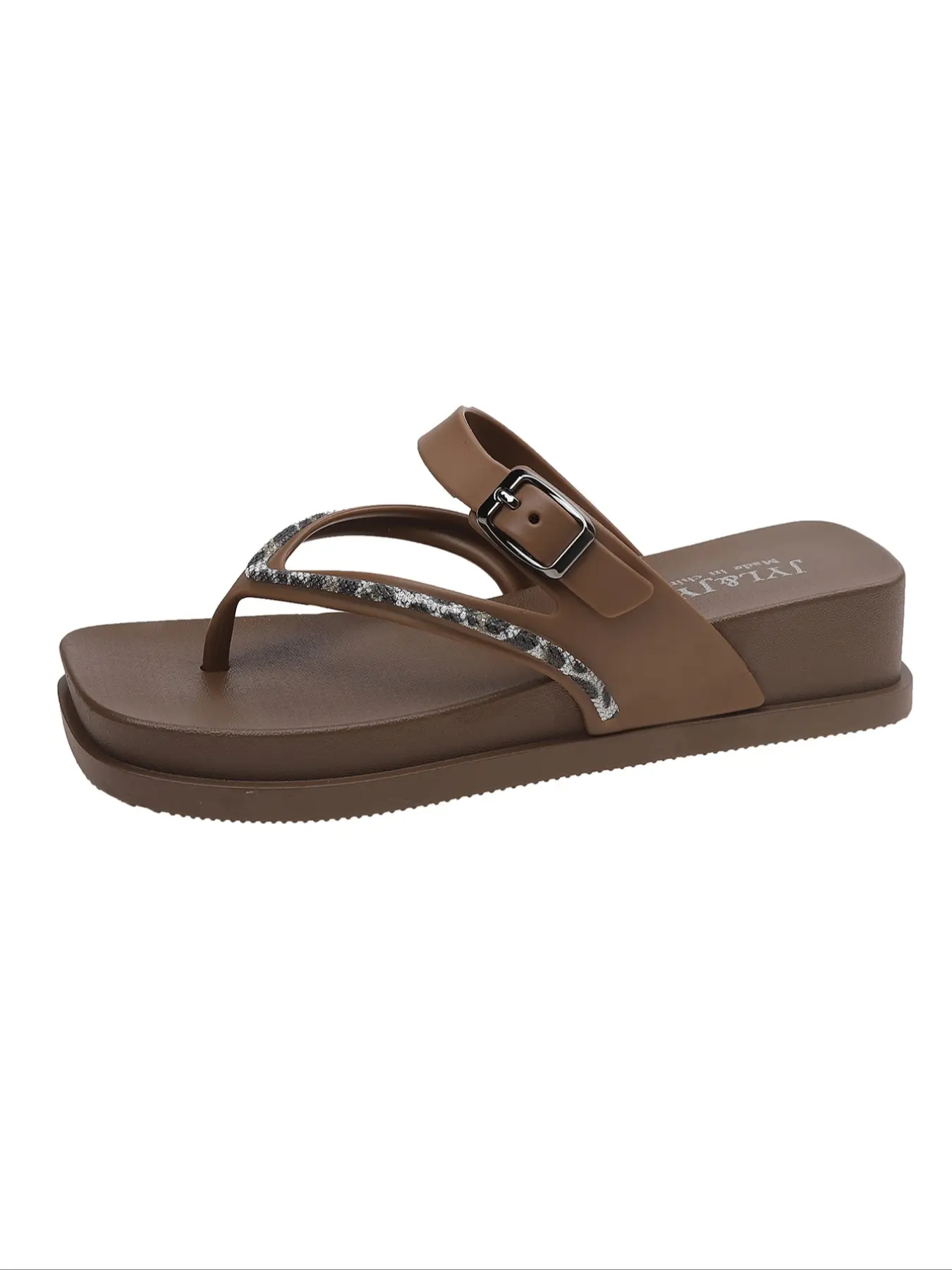 2026 New Women's Platform Flip Flops with Buckle Strap Design, Soft Thick Sole Summer Beach Slippers, Comfortable Non-Slip and Wear-Resistant