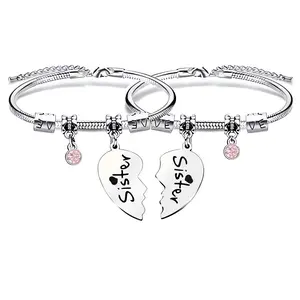 Sisters  Best Friend Matching Bracelet, Cute Stainless Steel Jewelry for Girls, Birthday & Christmas Gift Ideas, Fashion Accessories for Women & Girls