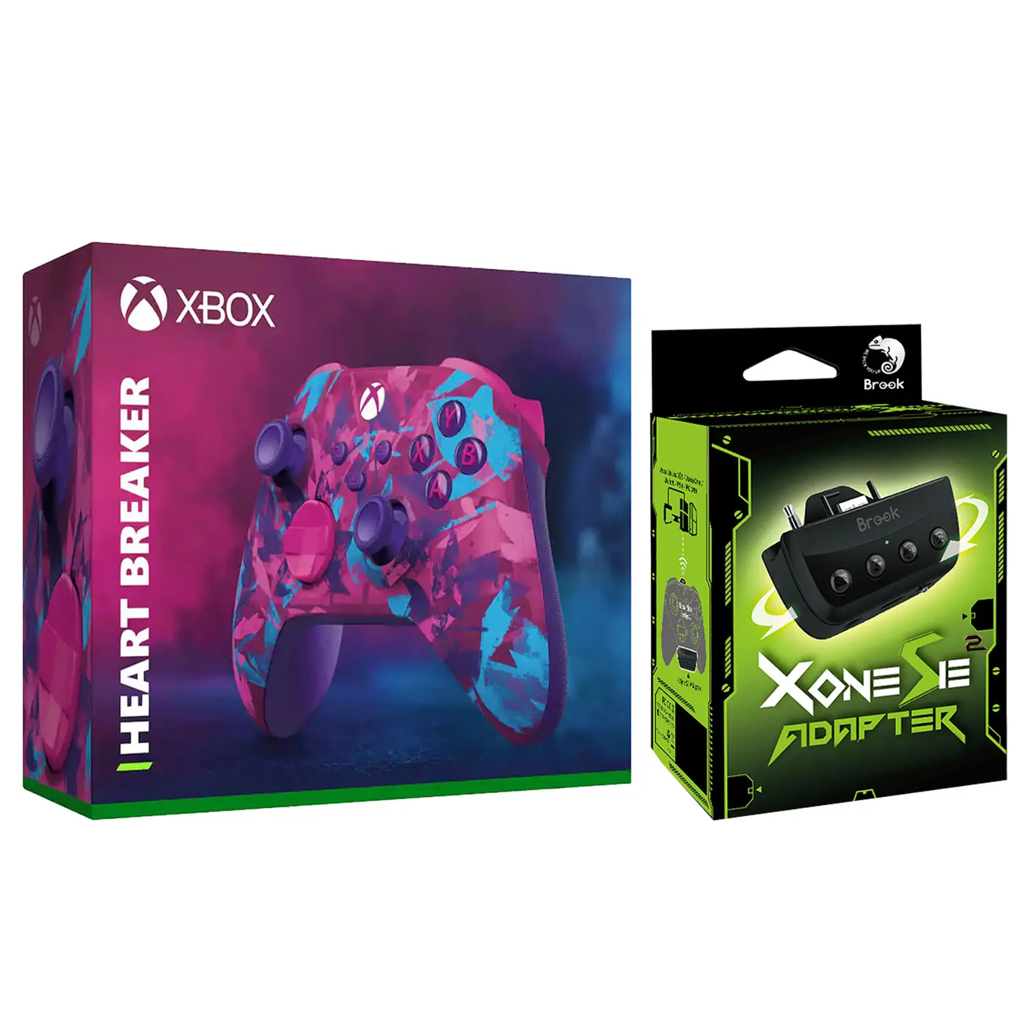 Xbox Wireless Controller with Xone SE 2 Controller Adapter Crossplay Converter for PS5, Switch 2 and PC - Heart Break
