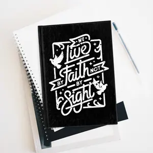 Inspirational Ruled Journal - "We Live By Faith Not By Sight" - Perfect for Reflection, Gratitude, Prayer, and Daily Notes