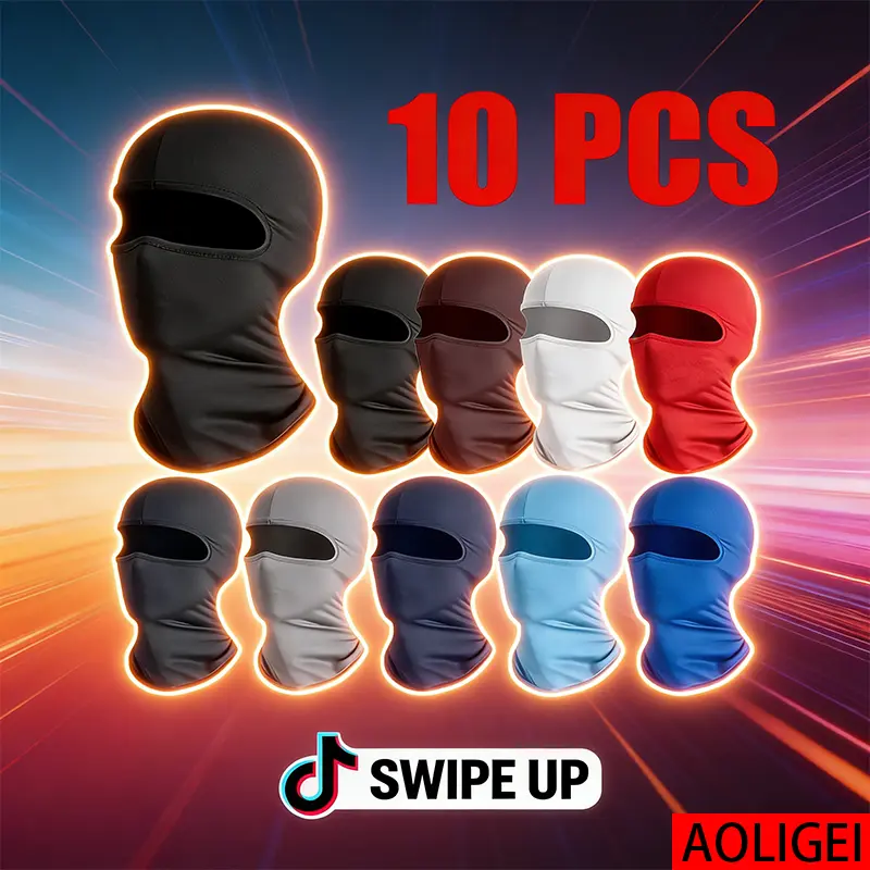 10-Pack Balaclava Bandana for Men & Women, Minimalist Quick-Dry Neck Gaiter, Multi-Use UV Protective Gear for Summer Hiking & Cycling