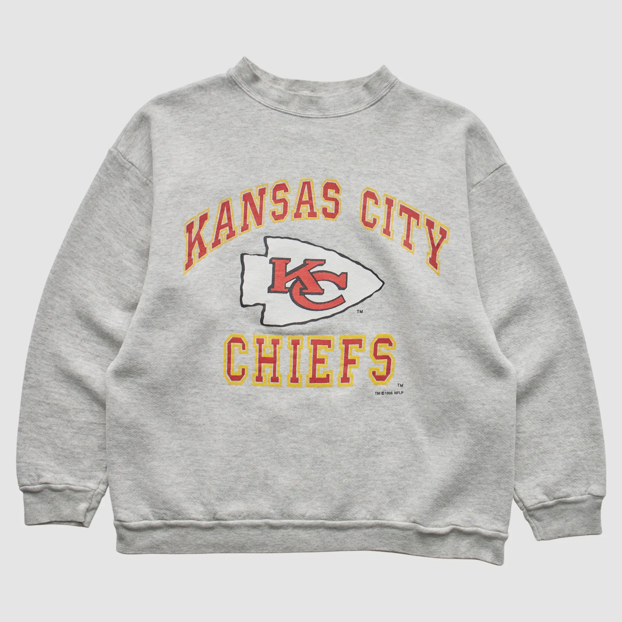 Kansas City Chiefs Logo 7 1995 Pullover Sweatshirt - Gray - S