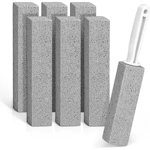 Pumice Stone,  7 count Scouring Stick with Handle for Removing Calcium Buildup, Hard Water Rings and Rust, Suitable for Cleaning Toilet, Sink, Bathtubs, Tile, Stove, Grill