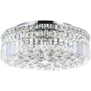 CWI Lighting Colosseum 5 Light 16 inch Chrome Flush Mount Ceiling Light 8005C16C-R