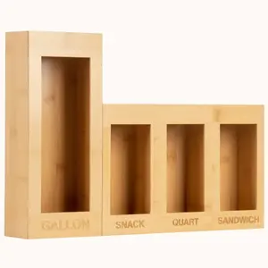 Bags and Ziplock Bamboo Organizer with Labels