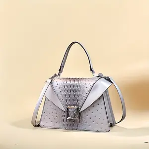 Vintage Crocodile Pattern Tote Bag for Women, Fashionable Shoulder Handbag with Removable Strap, Elegant Pillow Purse, Versatile Crossbody Bag Buckle