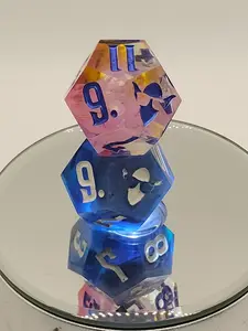 Daggerheart Twin d12 Dice for Dungeons & Dragons – Ocean Sky & Sunset Bloom