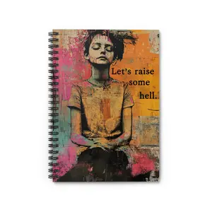 Let's Raise Some Hell feminist journal, FDT notebook, funny feminist gift, childless cat lady, fuck the patriarchy, pro choice accessories