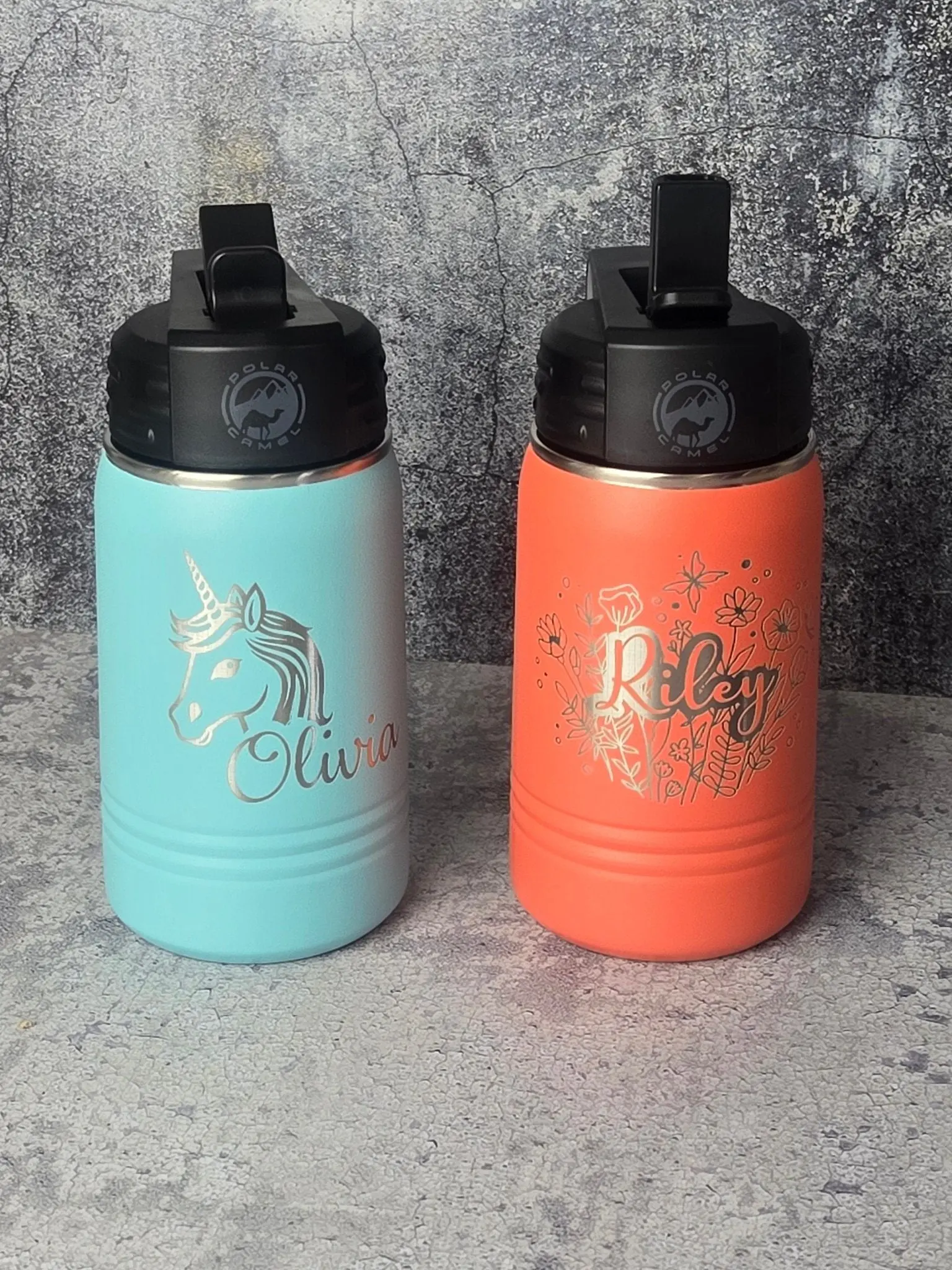 Personalized Kids Water Bottle with Straw