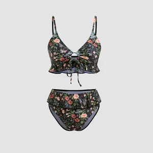Cider V-neck Strawberry Graphic Bracelet Cheeky Bikini Swimsuit Cider V-neck Strawberry Graphic Bracelet Cheeky Bikini Swimsuit