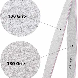 100 Pieces Nail Files 100/180 Grit Reusable Double Sided Emery Boards Nail Buffing Files for Acrylic Nails and Natural Nails
