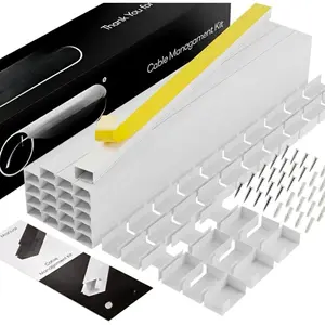 Cord Cover Full Kit, 26ft/315in Self-Adhesive  Raceway, 20  Channels, Wire Hider for TV, HDMI & Speaker Cables, Includes Connectors & Corners, Paintable  Management, White