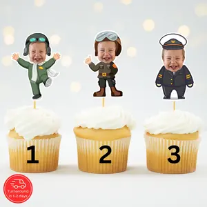 Custom Pilot Aviator Top Gun Cupcake Topper